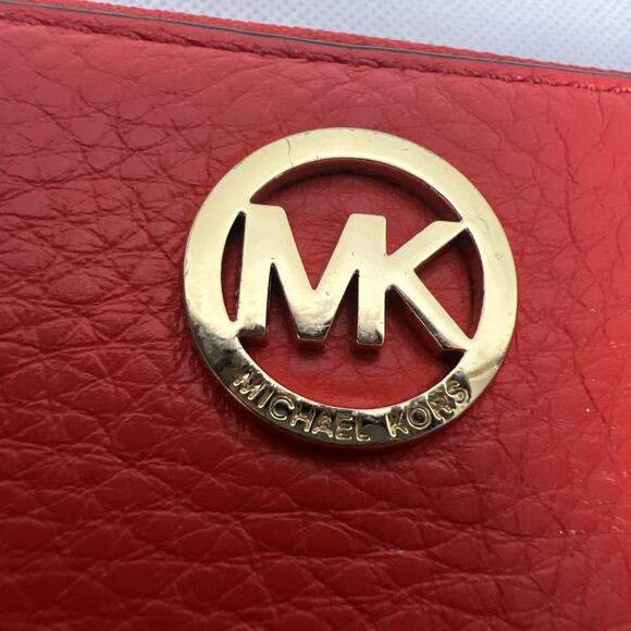 Michael Kors Fulton Zip Large Phone/Wristlet Dark Sangrine - Picture 3 of 10